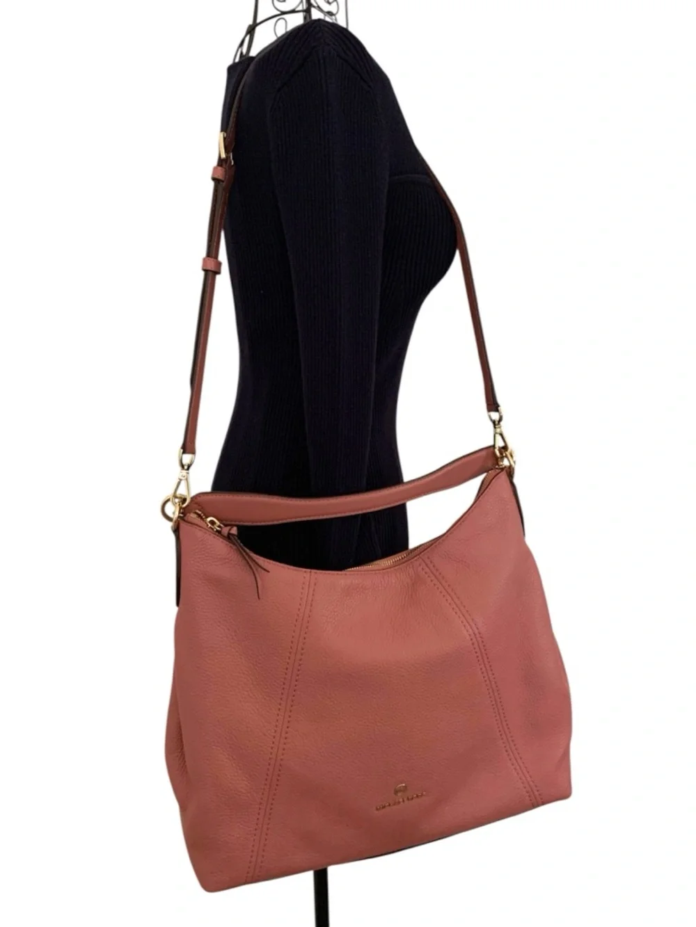 Michael Kors Sienna LG Convertible Shoulder Bag Rose Leather 2 Strap Crossbody